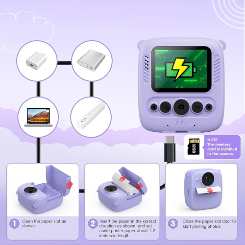 Appareil Photo Instantané pour Enfants avec 48MP & Outils Créatifs Amusants