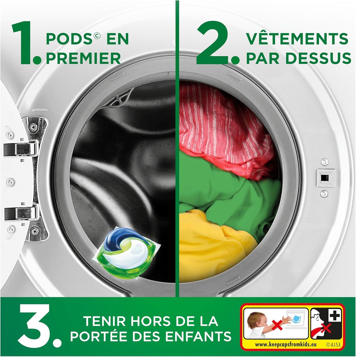 Capsules de Lessive – Triple Action Nettoyante & Fraîcheur Durable (Élimination des Taches Tenaces)