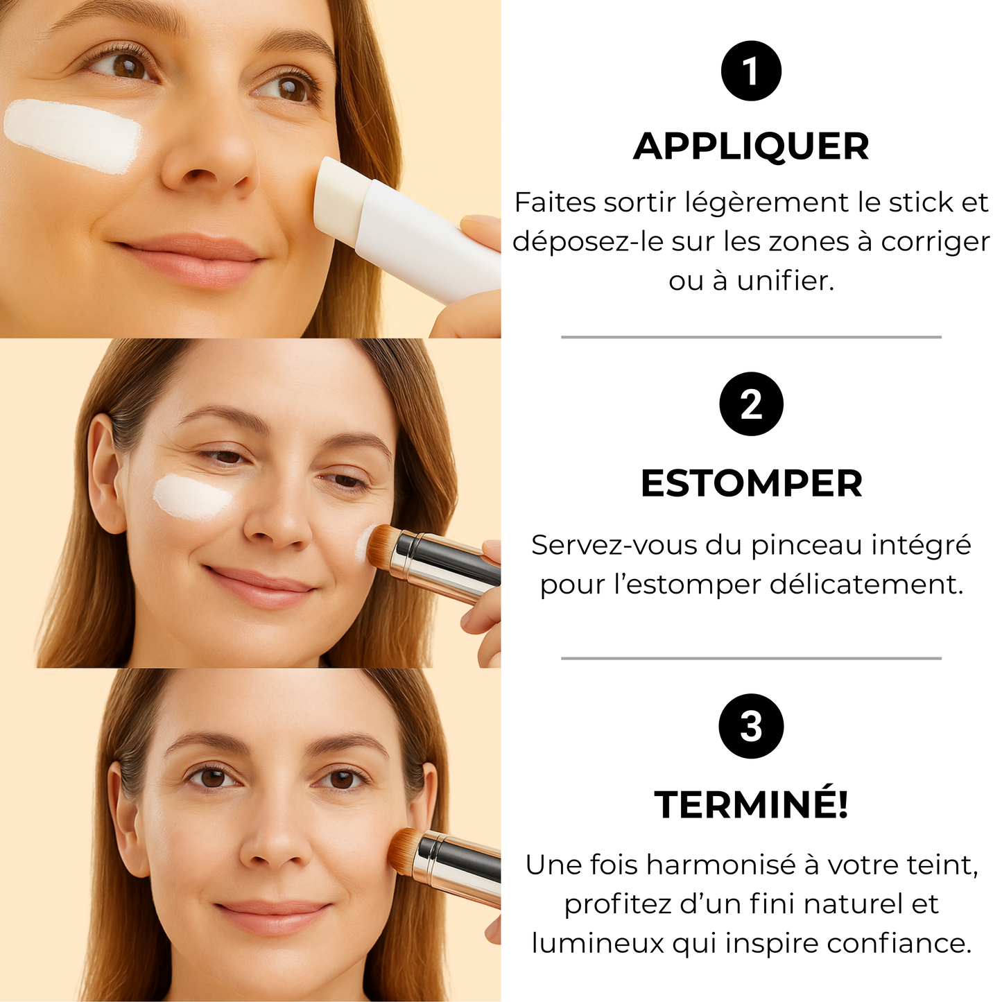 Fond de teint 2-en-1 avec pinceau intégré