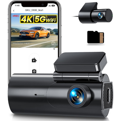 Caméra Dashcam WiFi à Double Objectif 4K pour une Conduite Plus Sûre