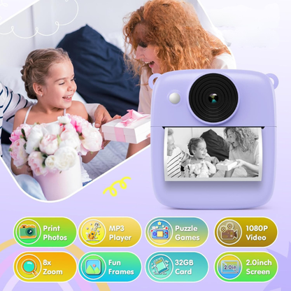 Appareil Photo Instantané pour Enfants avec 48MP & Outils Créatifs Amusants