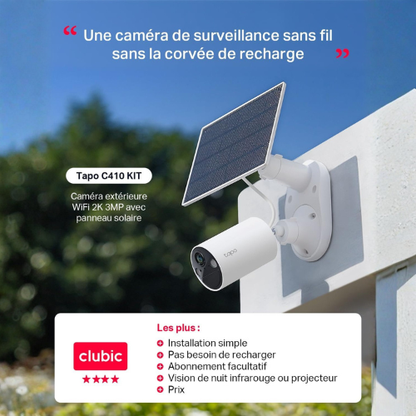 Caméra de Sécurité Extérieure à Énergie Solaire – Kit de Surveillance 2K Intelligent
