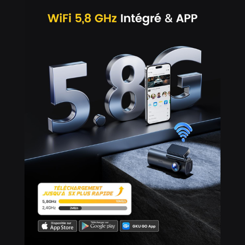 Caméra Dashcam WiFi à Double Objectif 4K pour une Conduite Plus Sûre