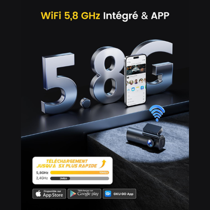 Caméra Dashcam WiFi à Double Objectif 4K pour une Conduite Plus Sûre