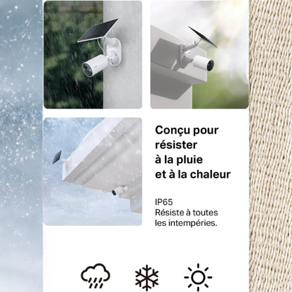 Caméra de Sécurité Extérieure à Énergie Solaire – Kit de Surveillance 2K Intelligent