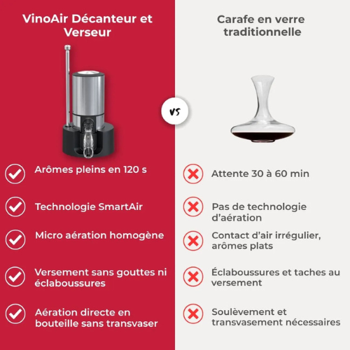 Décanteur à Vin Classique – Carafe Élégante en Verre pour Vin & Spiritueux