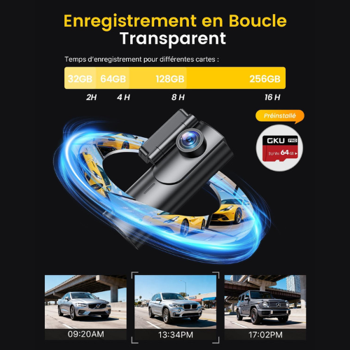 Caméra Dashcam WiFi à Double Objectif 4K pour une Conduite Plus Sûre