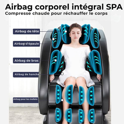 Fauteuil de massage A5 - Thermothérapie, commande IA, Zero Gravity et écran tactil