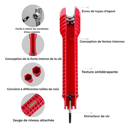 SinkWrench 1+1 GRATUIT : multifonctionnel, facile à utiliser, clé pour évier de cuisine