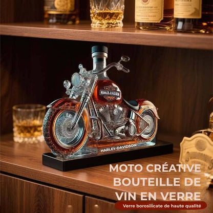 Bouteille de vin créative en verre pour moto